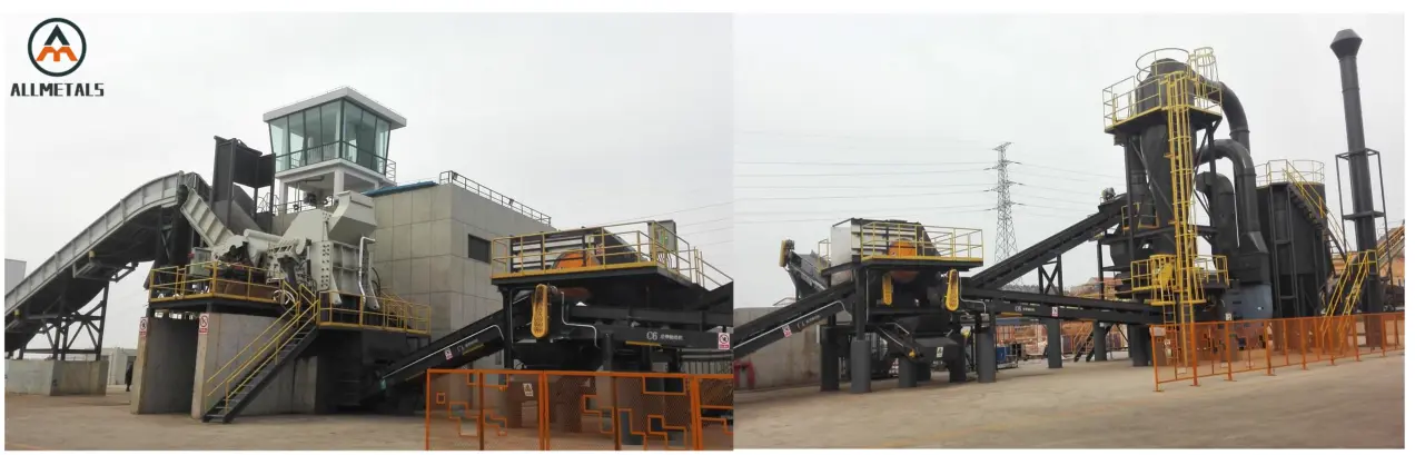 The modern scrap car shredding line